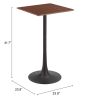 Valleta Bar Table Brown