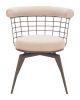 Saku Swivel Dining Chair Beige & Brown