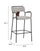Couva Barstool (Set of 2) Gray Tweed