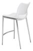 Ace Counter Stool (Set of 2) White & Silver