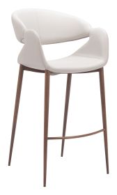 Limay Barstool Beige & Walnut