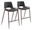 Desi Counter Stool (Set of 2) Black & Walnut