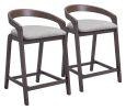 Troy Counter Stool (Set of 2) Dove Gray & Espresso