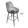 Keppel Swivel Barstool Black & Bronze