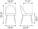 Silloth Armless Dining Chair (Set of 2) Gray