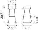 Bree Barstool (Set of 2) Burgundy & Gold