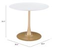 Opus Dining Table White & Gold