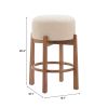 Nade Counter Stool (Set of 2) Beige & Walnut