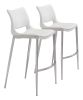 Ace Barstool (Set of 2) White & Silver