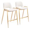 Desi Counter Stool (Set of 2) White & Gold