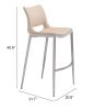 Ace Barstool (Set of 2) Light Pink & Silver