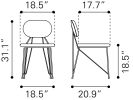 Georges Dining Chair (Set of 2) Gray & Gold