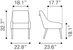Maxine Dining Chair Gray & Gold