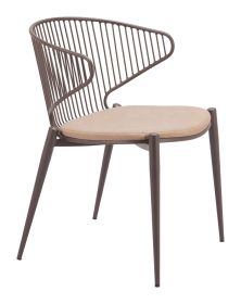 Silues Dining Chair (Set of 2) Taupe & Brown