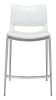 Ace Counter Stool (Set of 2) White & Silver
