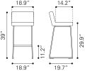 Pago Barstool (Set of 2) Brown