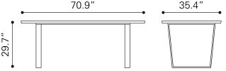 Atlas Dining Table White & Silver