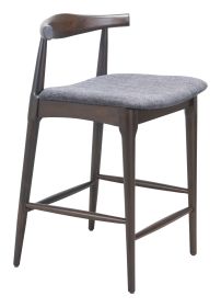 Tuzka Counter Stool (Set of 2) Gray & Espresso