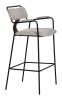 Couva Barstool (Set of 2) Gray Tweed