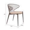Silues Dining Chair (Set of 2) Taupe & Brown