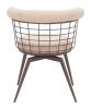 Saku Swivel Dining Chair Beige & Brown