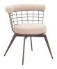 Saku Swivel Dining Chair Beige & Brown