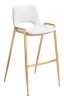 Desi Barstool (Set of 2) White & Gold