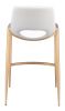 Desi Counter Stool (Set of 2) White & Gold