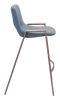 Desi Counter Stool (Set of 2) Azure Gray & Walnut