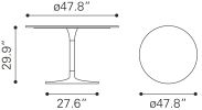 Star City Dining Table Gray & Silver