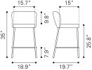 Linz Counter Stool (Set of 2) Gray