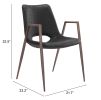 Desi Dining Chair (Set of 2) Black & Walnut