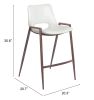 Desi Counter Stool (Set of 2) White & Walnut