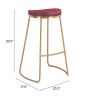 Bree Barstool (Set of 2) Burgundy & Gold