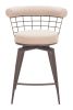 Saku Swivel Counter Stool Beige & Brown