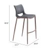 Ace Barstool (Set of 2) Dark Gray & Walnut