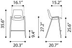 Desi Counter Stool (Set of 2) Beige & Gold