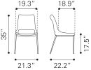 Ace Dining Chair (Set of 2) Black & Silver
