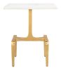 Clement Side Table White & Gold