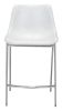 Magnus Counter Stool (Set of 2) White & Silver