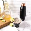 Stainless Steel Cocktail Shaker and Martini Glass Set, Black