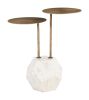 Anten Side Table Brass & White