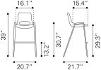Desi Barstool (Set of 2) Beige & Walnut