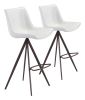 Aki Barstool (Set of 2) White & Walnut