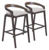 Troy Barstool (Set of 2) Dove Gray & Espresso