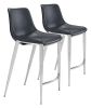 Magnus Counter Stool (Set of 2) Black & Silver
