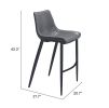 Magnus Barstool (Set of 2) Dark Gray & Black
