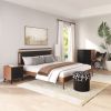 Netz King Bed Black & Walnut
