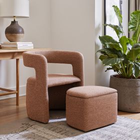 Atria Accent Chair & Ottoman Tawny Brown