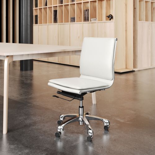 LIDER PLUS ARMLESS OFFICE CHAIR WHT